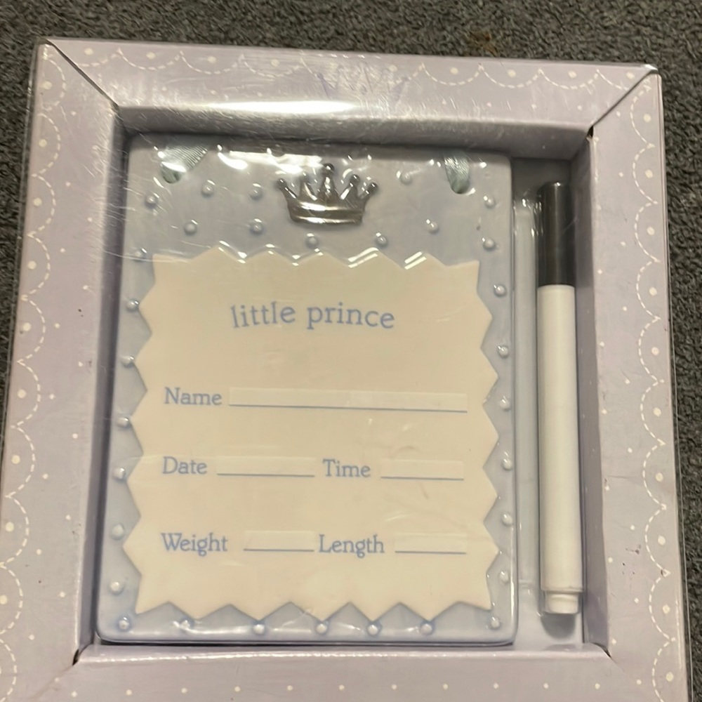 Little prince birth information ceramic ornament